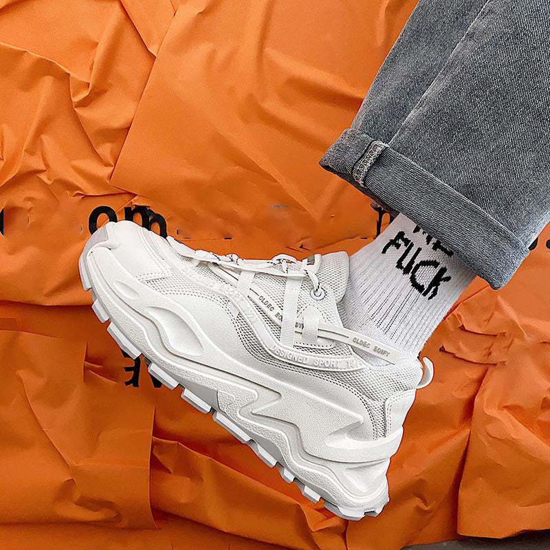 New Fashion Mens Shoes Spring Korean Retro Daddy Shoes Fashion Running Shoes Leisure Thick Soled Shoes
