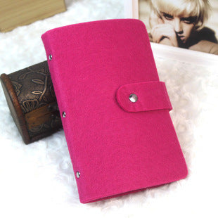 T Korean Version Of Creative Retro Wool Felt 24 Ladies Multi-Card Card Holder Bus Bank Card Holder