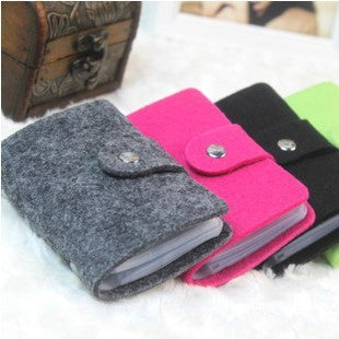 T Korean Version Of Creative Retro Wool Felt 24 Ladies Multi-Card Card Holder Bus Bank Card Holder