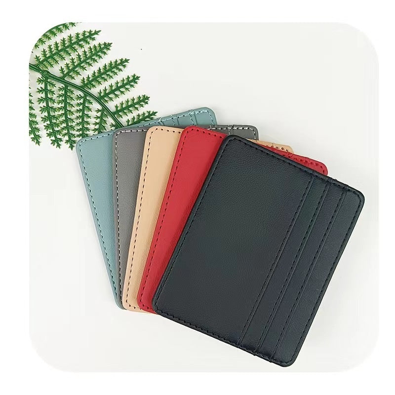 Large Capacity Multiple Card Slots Compact Leather Cutting Ferrule