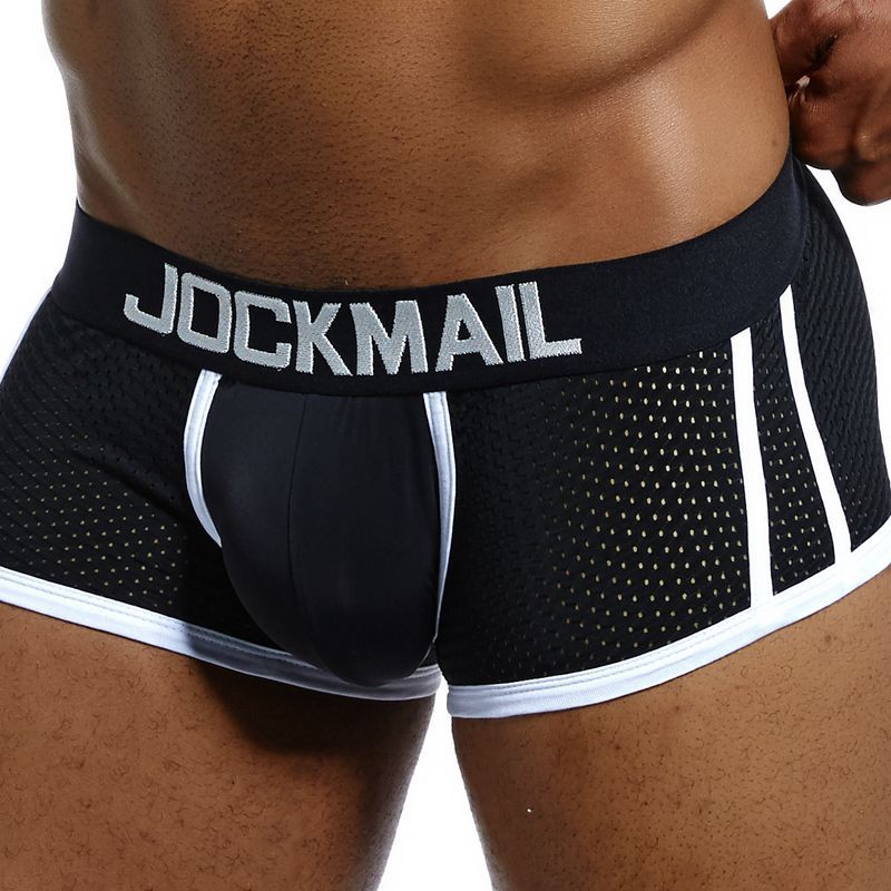 JOCKMAIL Brand Underwear Boxer Men Breathable Mesh Men's Boxers Male Underpants Sexy Gay penis pouch Panties Mens Trunks Pant