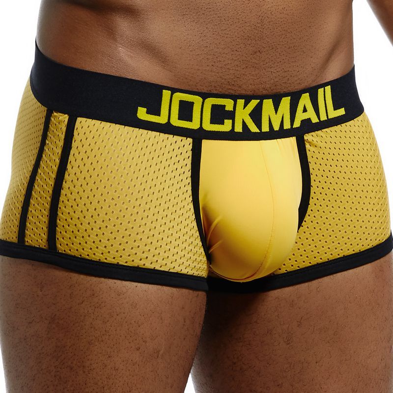 JOCKMAIL Brand Underwear Boxer Men Breathable Mesh Men's Boxers Male Underpants Sexy Gay penis pouch Panties Mens Trunks Pant