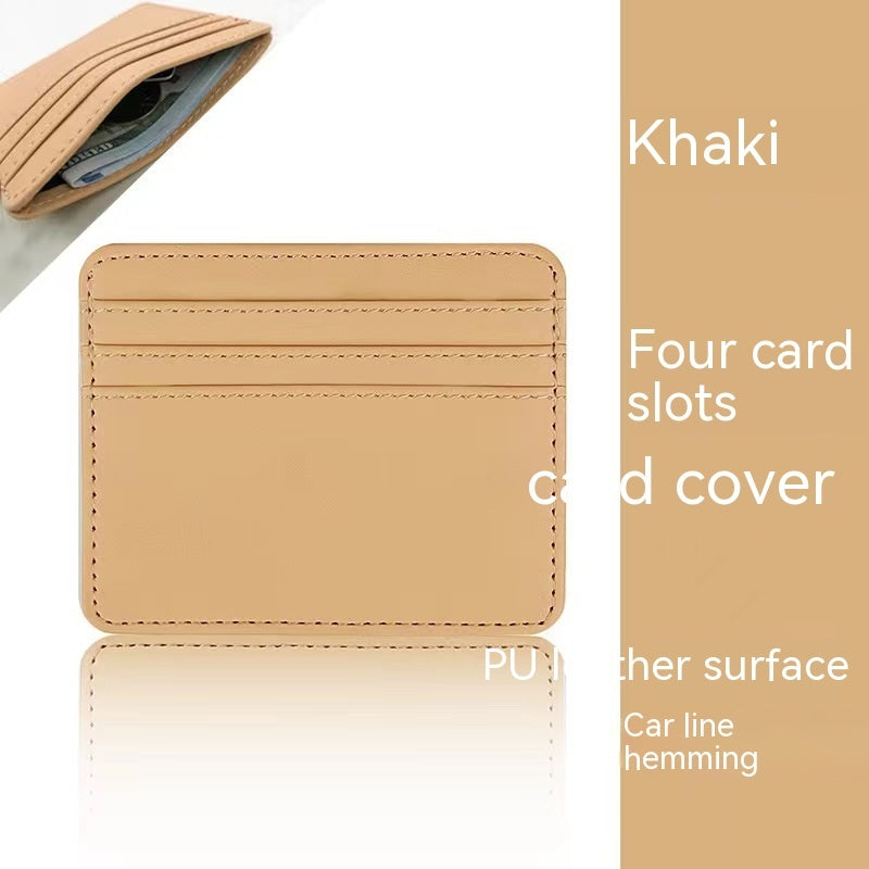 Large Capacity Multiple Card Slots Compact Leather Cutting Ferrule