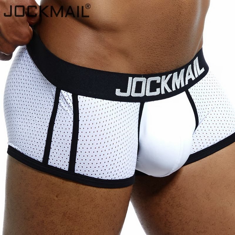 JOCKMAIL Brand Underwear Boxer Men Breathable Mesh Men's Boxers Male Underpants Sexy Gay penis pouch Panties Mens Trunks Pant