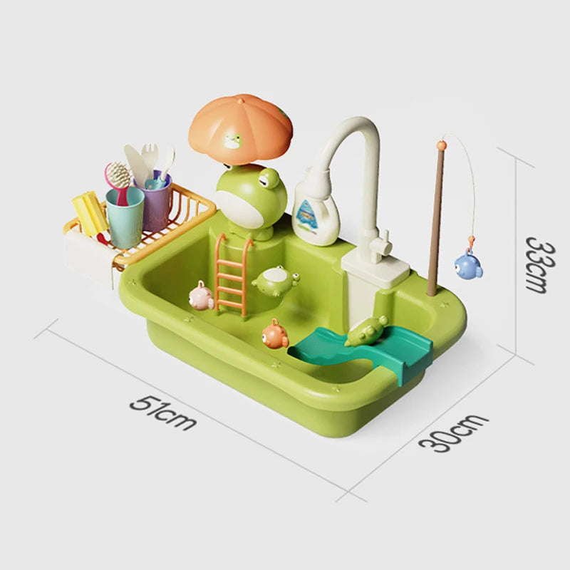 Kids Kitchen Sink Toys Electric Dishwasher
