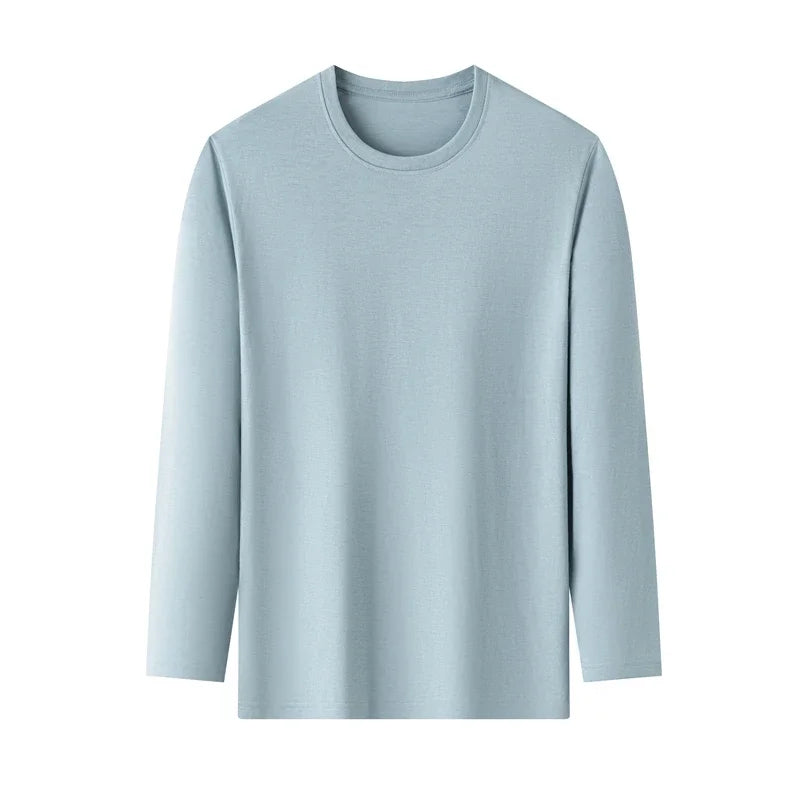 Men's Round Neck Cotton Long Sleeved T-shirt