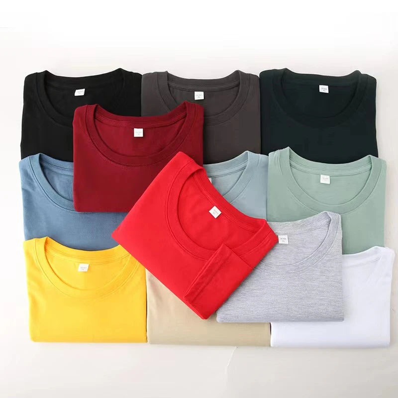 Men's Round Neck Cotton Long Sleeved T-shirt