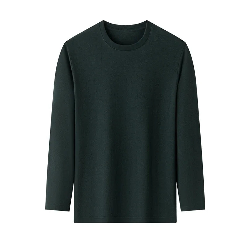 Men's Round Neck Cotton Long Sleeved T-shirt