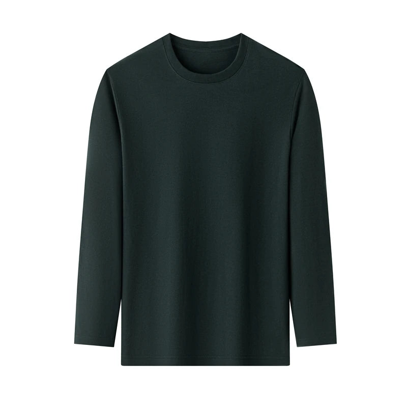 Men's Round Neck Cotton Long Sleeved T-shirt