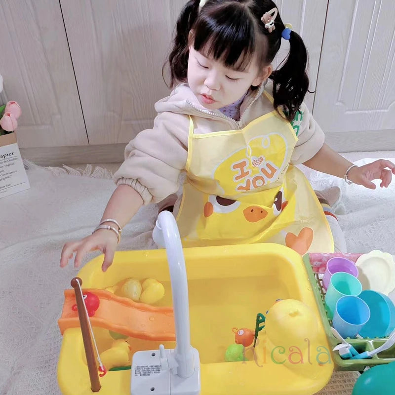 Kids Kitchen Sink Toys Electric Dishwasher
