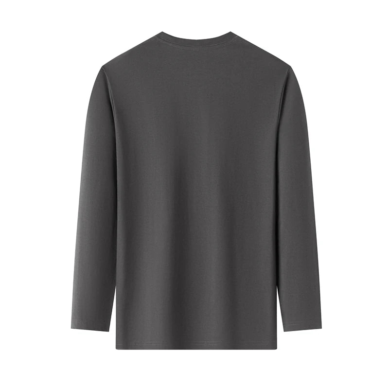 Men's Round Neck Cotton Long Sleeved T-shirt