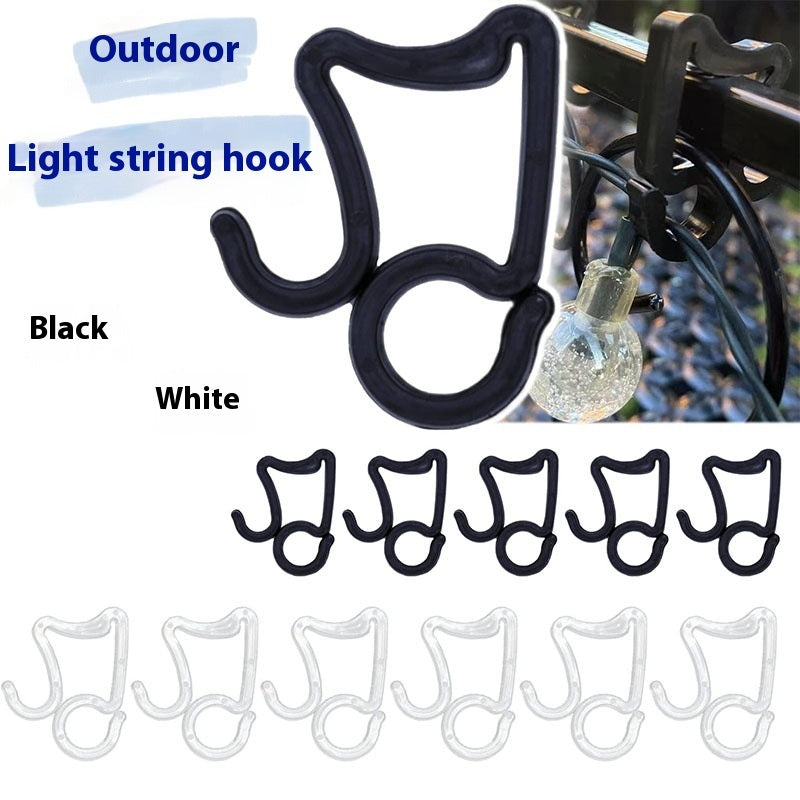 Black Transparent Note Outdoor Lamp String Hook