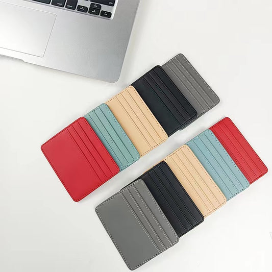 Large Capacity Multiple Card Slots Compact Leather Cutting Ferrule