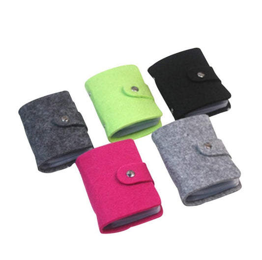 T Korean Version Of Creative Retro Wool Felt 24 Ladies Multi-Card Card Holder Bus Bank Card Holder